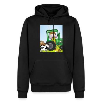 Grüner Traktor Geburtstag Bauernhof Tiere - Männer Premium Bio Hoodie - Schwarz - Vorne - Nico (187cm)