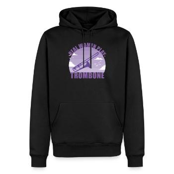 Trombone Instrument Musician Girl Gift - Men’s Premium Organic Hoodie - black - Front - Nico (187cm)