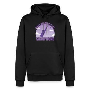 Saxophon Instrument Musikerin Mädchen Geschenk - Männer Premium Bio Hoodie - Schwarz - Vorne - Nico (187cm)