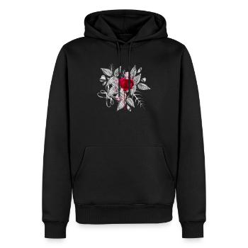 arrangement de Saint-Valentin en argent avec des roses - Sweat à capuche Premium bio Homme - noir - Devant - Nico (187cm)
