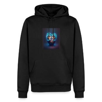 Kawaii Otter Pet Otter Couple Holding Hands - Männer Premium Bio Hoodie - Schwarz - Vorne - Nico (187cm)