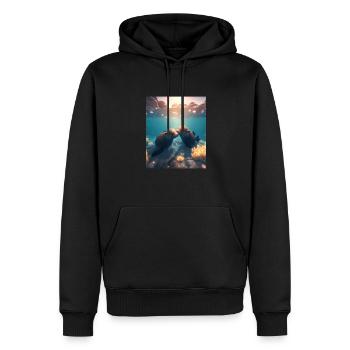 Cute Otter Lovers Sweet Sea Otter Couple - Männer Premium Bio Hoodie - Schwarz - Vorne - Nico (187cm)