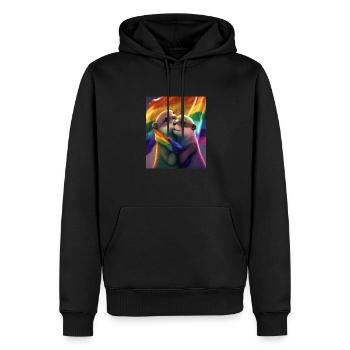 Étreinte Loutre tenant LGBT Flaglet Loutre LGBT - Sweat à capuche Premium bio Homme - noir - Devant - Nico (187cm)