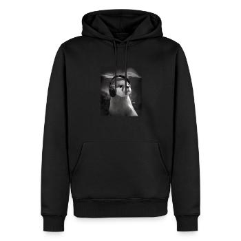 Musicien Animal Propriétaires d’animaux Otter Amateur de musique - Sweat à capuche Premium bio Homme - noir - Devant - Nico (187cm)