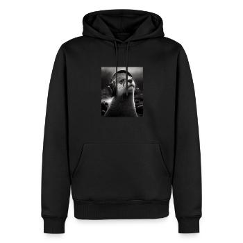Musicien Animal Propriétaires d’animaux Loutre Amoureux de la musique - Sweat à capuche Premium bio Homme - noir - Devant - Nico (187cm)