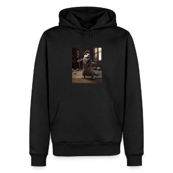 Cute Sea Otter Pet Dabbing Pirate Otter - Männer Premium Bio Hoodie - Schwarz - Vorne - Nico (187cm)