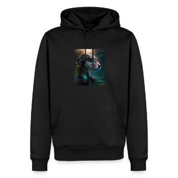 Science Fiction Evolved Animal Robot Otter - Männer Premium Bio Hoodie - Schwarz - Vorne - Nico (187cm)