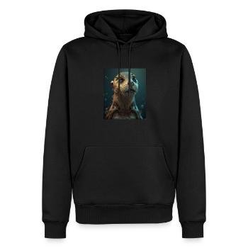 Creepy Otter Creature Spooky Zombie Otter - Sweat à capuche Premium bio Homme - noir - Devant - Nico (187cm)