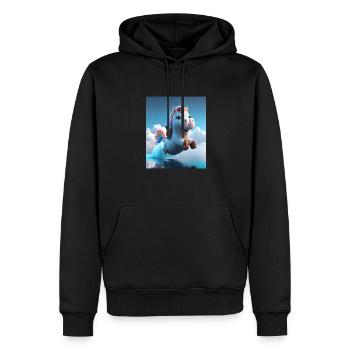 Mignon Licorne Arc-en-ciel Loutre chevauchant une licorne - Sweat à capuche Premium bio Homme - noir - Devant - Nico (187cm)