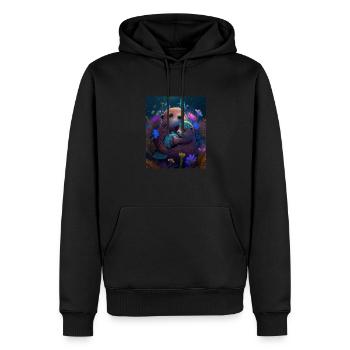 Cute Baby Otter Mother's Love Otter Baby - Männer Premium Bio Hoodie - Schwarz - Vorne - Nico (187cm)