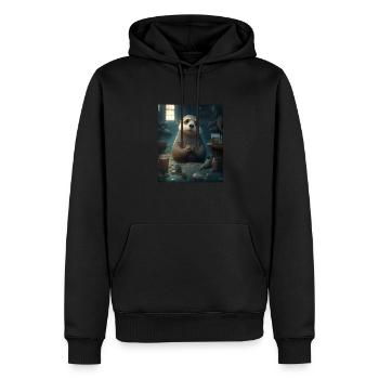 Self Conscious Worried Otter Funny Sea Otter Puns - Männer Premium Bio Hoodie - Schwarz - Vorne - Nico (187cm)