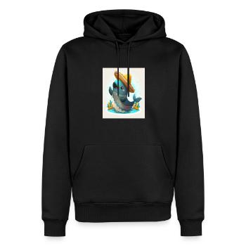 Vaquita Wearing Sombrero Kawaii Dabbing Vaquita - Men’s Premium Organic Hoodie - black - Front - Nico (187cm)