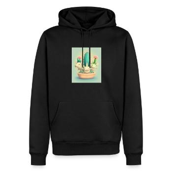 Mexican Cactus Plant Lover Cactus Axolotl Mexican - Männer Premium Bio Hoodie - Schwarz - Vorne - Nico (187cm)