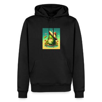 Vegan Avocado Lover Avocado Lover Axolotl Fish - Männer Premium Bio Hoodie - Schwarz - Vorne - Nico (187cm)