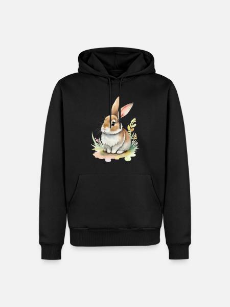 süßes Häschen - Männer Premium Bio Hoodie - Schwarz