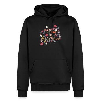 floral airmail frame with beautiful flowers - Men’s Premium Organic Hoodie - black - Front - Nico (187cm)