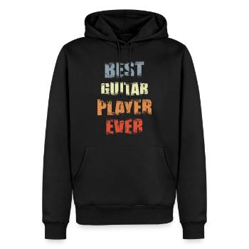 Bast Gitarrist - Männer Premium Bio Hoodie - Schwarz - Vorne - Nico (187cm)