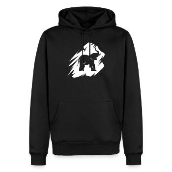 Elefant Pinselstrich Icon Logo Elefanten Symbol - Männer Premium Bio Hoodie - Schwarz - Vorne - Nico (187cm)