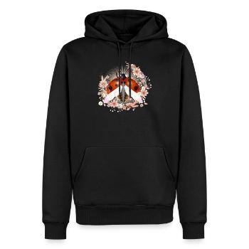 coccinelle rayonnante enchanteresse avec des fleurs - Sweat à capuche Premium bio Homme - noir - Devant - Nico (187cm)