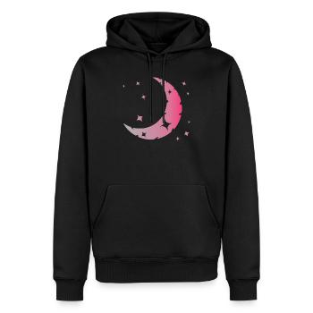 La lune et les étoiles - Sweat à capuche Premium bio Homme - noir - Devant - Nico (187cm)