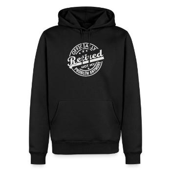 Retraité officiel n’est plus mon problème (blanc) - Sweat à capuche Premium bio Homme - noir - Devant - Nico (187cm)