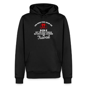 Motivational Quote for Combat Athlete - Men’s Premium Organic Hoodie - black - Front - Nico (187cm)