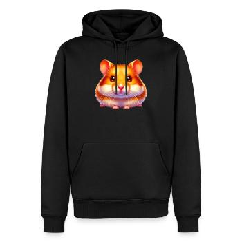 Hamster - Männer Premium Bio Hoodie - Schwarz - Vorne - Nico (187cm)