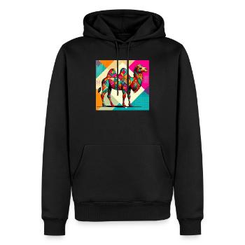 camel - Men’s Premium Organic Hoodie - black - Front - Nico (187cm)