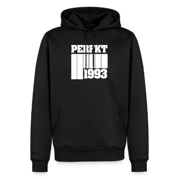 Design rétro intemporel de 1993 - Sweat à capuche Premium bio Homme - noir - Devant - Nico (187cm)