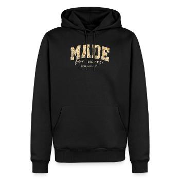 Conçu pour plus de citations bibliques - Sweat à capuche Premium bio Homme - noir - Devant - Nico (187cm)