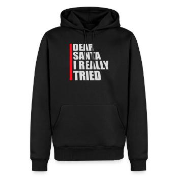 Cher Père Noël, j’ai vraiment essayé l’humour de Noël drôle - Sweat à capuche Premium bio Homme - noir - Devant - Nico (187cm)