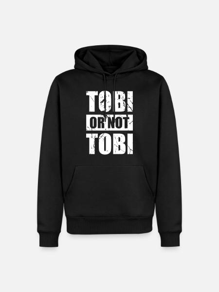Tobi or not Tobi - Original Retro Design - Männer Premium Bio Hoodie - Schwarz