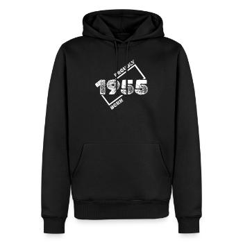 1955 - Männer Premium Bio Hoodie - Schwarz - Vorne - Nico (187cm)