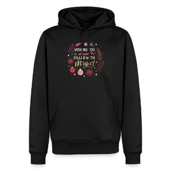 Magische Jahreszeit und Winterwunderland - Männer Premium Bio Hoodie - Schwarz - Vorne - Nico (187cm)