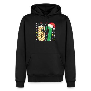 67 Noël - Sweat à capuche Premium bio Homme - noir - Devant - Nico (187cm)