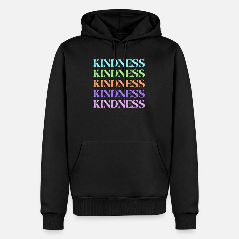 Freundlichkeit Regenbogen gestapelter Text - Männer Premium Bio Hoodie - Schwarz