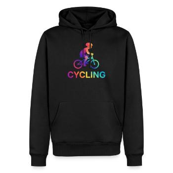 Vibrant Gradient Cyclist Kid Child - Men’s Premium Organic Hoodie - black - Front - Nico (187cm)