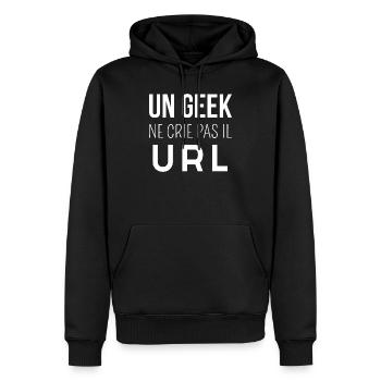 Ein Nerd schreit es nicht – Nerd-Humor - Männer Premium Bio Hoodie - Schwarz - Vorne - Nico (187cm)