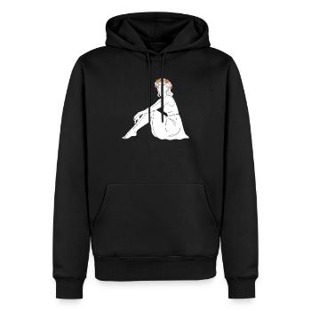 Rose – Line Art Summer Motif - Men’s Premium Organic Hoodie - black - Front - Nico (187cm)
