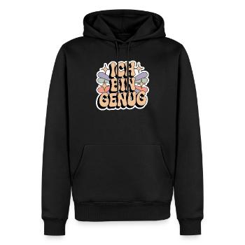 Ich bin genug – Retro Statement - Männer Premium Bio Hoodie - Schwarz - Vorne - Nico (187cm)