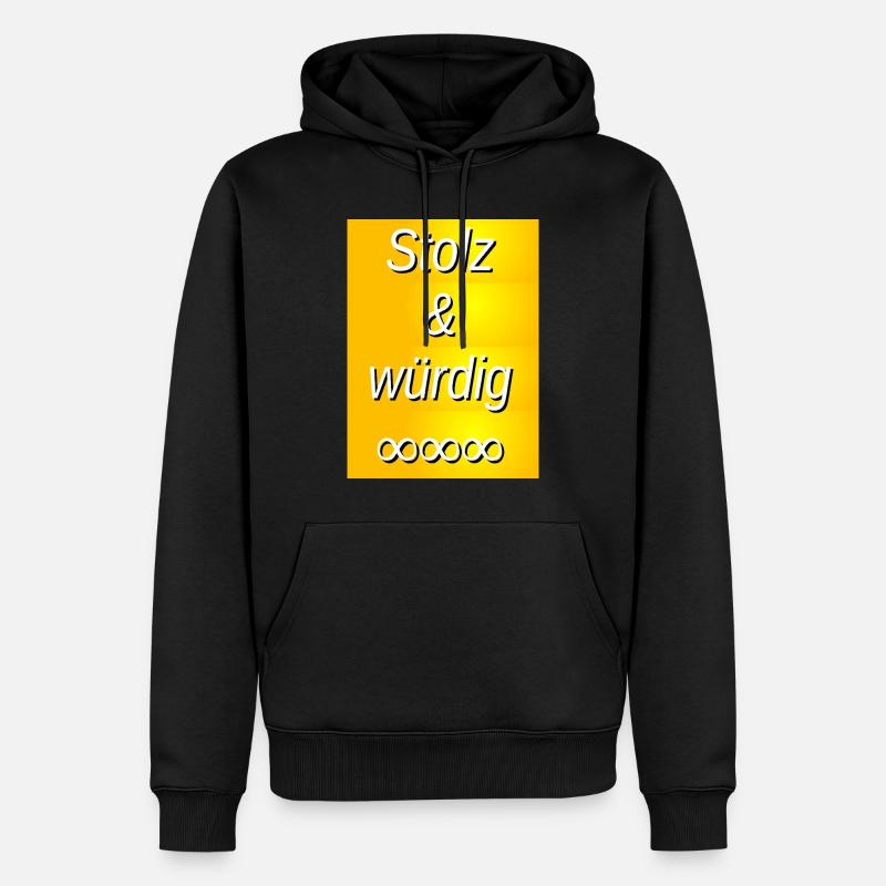 Impression dorée fière et digne - Sweat à capuche Premium bio Homme - noir