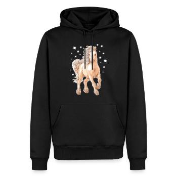 Cheval Poney - Sweat à capuche Premium bio Homme - noir - Devant - Nico (187cm)
