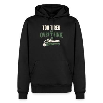 lumberjack therapy, logger therapy humor, - Men’s Premium Organic Hoodie - black - Front - Nico (187cm)
