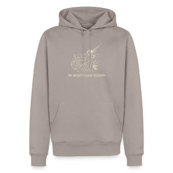 Récupération de la pêche magnétique - Trésors du canal - Sweat à capuche Premium bio Homme - taupe - Devant - Nico (187cm)