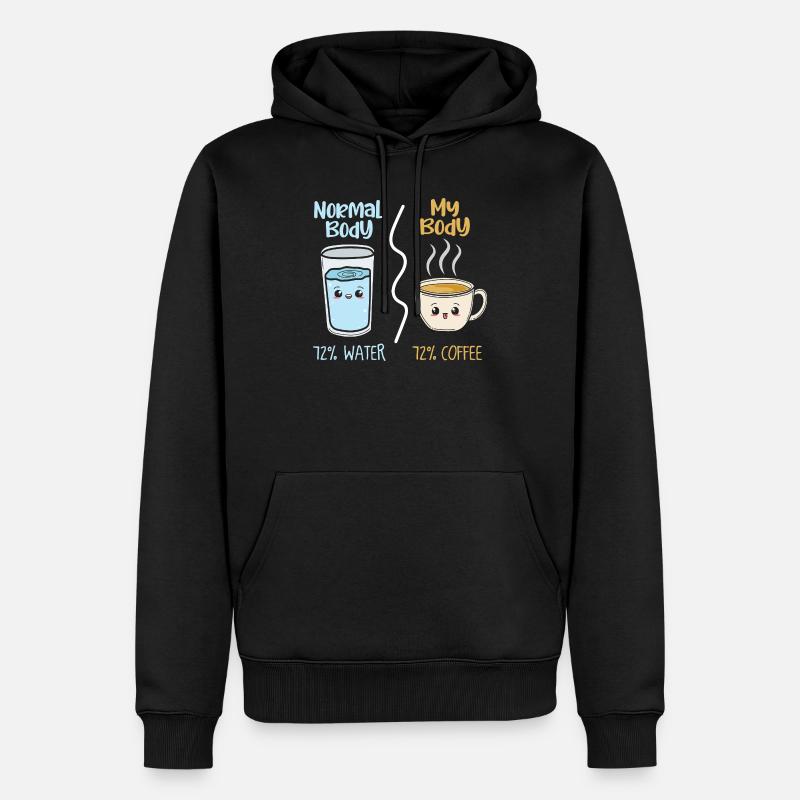 Café vs eau 72 % - Sweat à capuche Premium bio Homme - noir