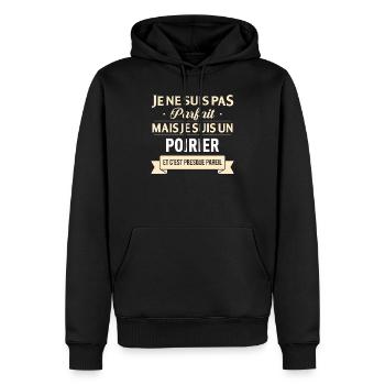 Je Ne Suis Pas Parfait Mais Je Suis Un Poirier ... - Sweat à capuche Premium bio Homme - noir - Devant - Nico (187cm)
