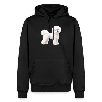 Realistischer Bichon-Frise - Männer Premium Bio Hoodie - Schwarz - Vorne - Nico (187cm)