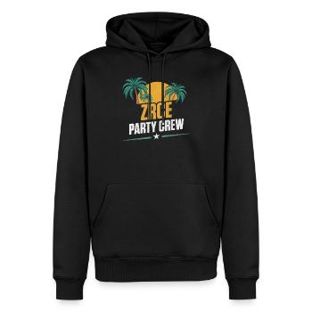 Zrce Party Party Crew - Herre Premium økologisk hoodie - sort - Foran - Nico (187cm)