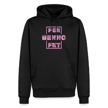 Benno als Einzigartig - Männer Premium Bio Hoodie - Schwarz - Vorne - Nico (187cm)