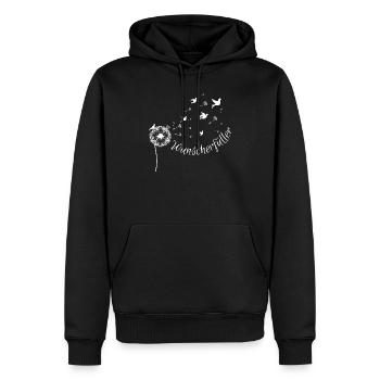 Wunscherfüller - Wortschätze - vergessene Wörter - Männer Premium Bio Hoodie - Schwarz - Vorne - Nico (187cm)